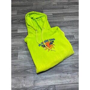 EMPYRE Graphic Print Pullover Green/Yellow Hooded Sweatshirt Hoodie Men's Size S